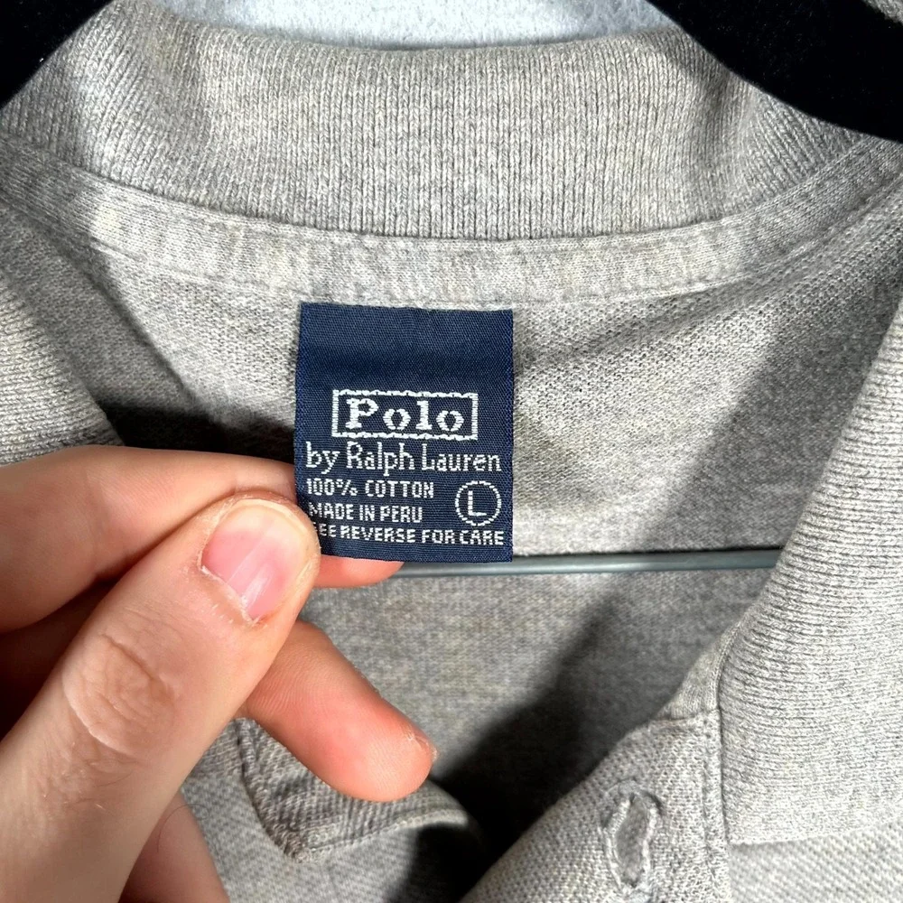 Polo By Ralph Lauren Polo Shirt Mens Large‎ Heather Gray Pony Cotton Performance
